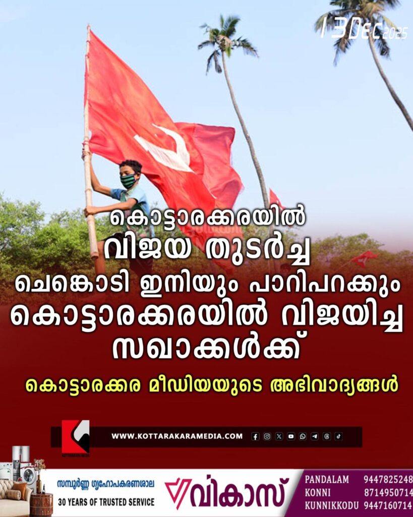 Kottarakkara Election Results 2025: LDF Wins 17 of 30 Wards