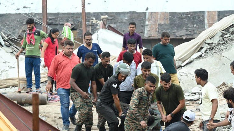 Rescue operations at Kolkata building collapse site