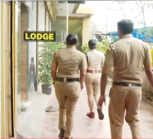 തൃശൂരിൽ ലോഡ്ജിൽ യുവതിയും കുഞ്ഞും മരിച്ച സംഭവസ്ഥലം.