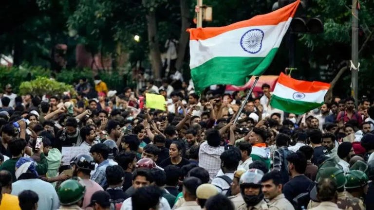 Bihar student protest rally and police action
