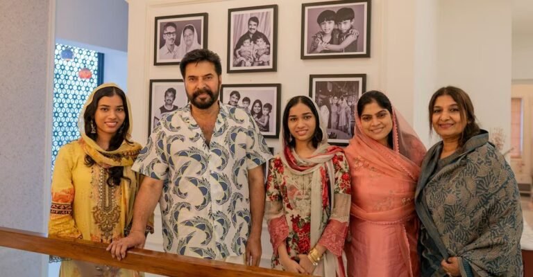 Actor Mammootty visiting late Cochin Haneefa's new house AB Mansil in Vennala with wife Sulfath.