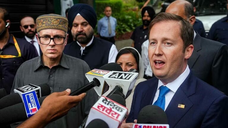 US Ambassador Sergio Gor meeting Jammu and Kashmir Chief Minister Omar Abdullah in Srinagar