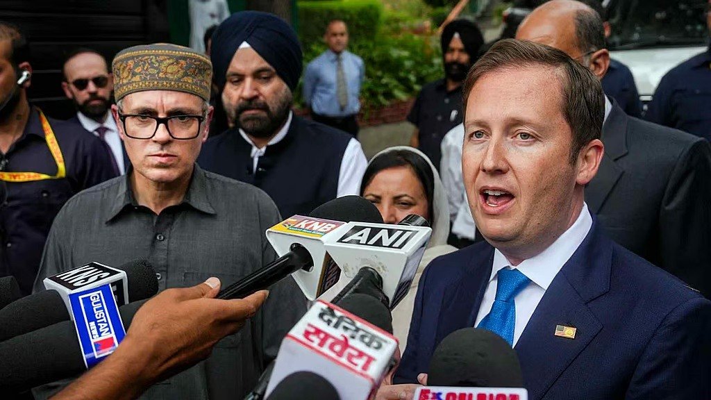 US Ambassador Sergio Gor meeting Jammu and Kashmir Chief Minister Omar Abdullah in Srinagar